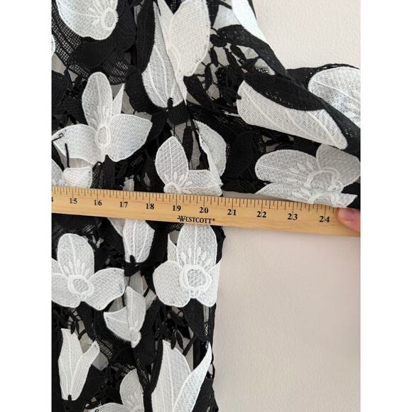 Ming Wang Openwork Floral Lace Monochrome Skirt Set Elegant Old Money S/M - Picture 6 of 12